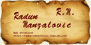 Radun Manzalović vizit kartica
